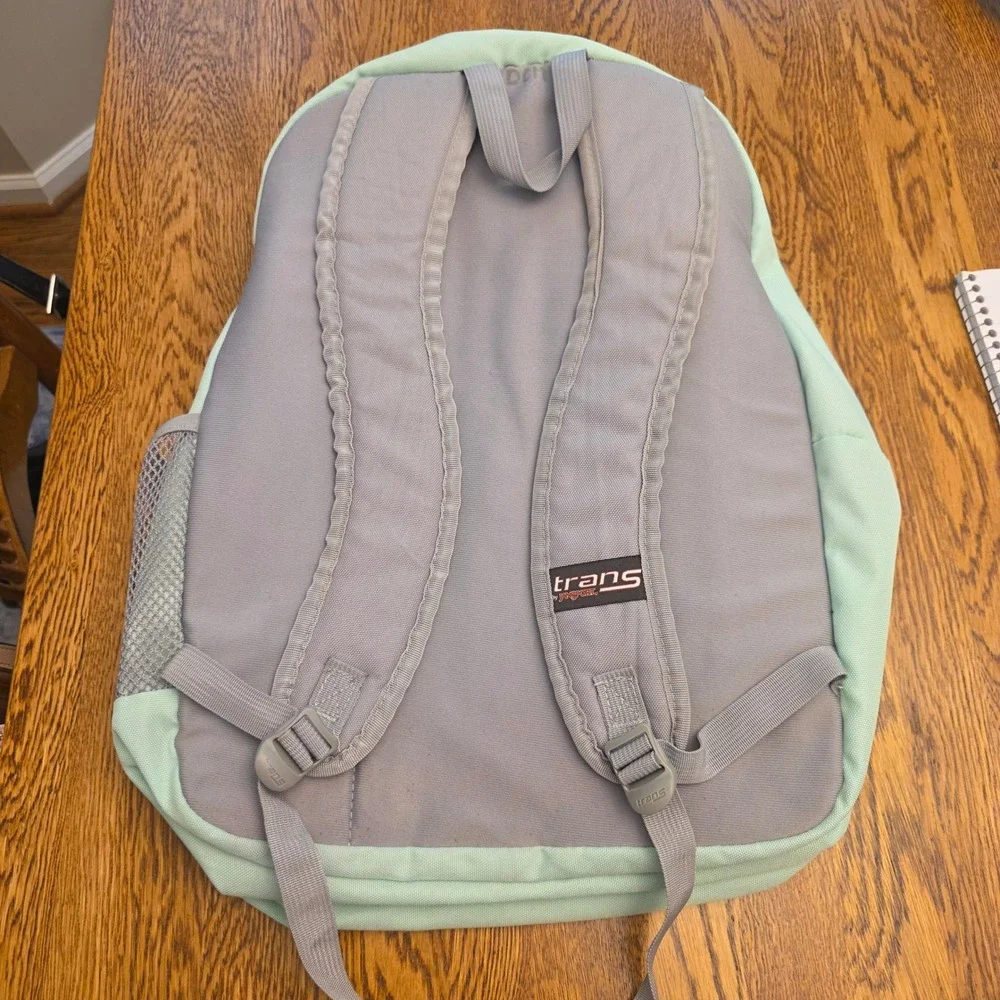 Trans by JanSport Mint Green Backpack School Bag Padded Straps Mesh Pocket 4 Zip